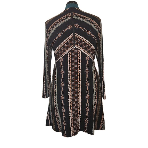 Free People Stella Mini Dress Womens *Medium Black Long Sleeve Boho Mock neck - Picture 7 of 7